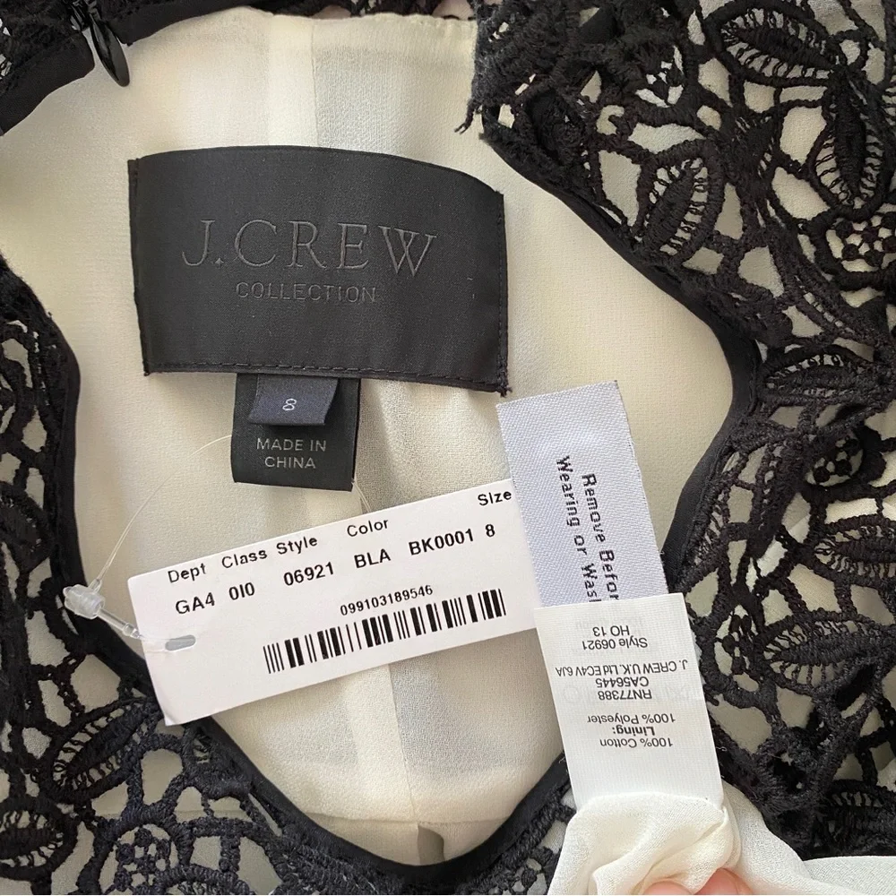 J. Crew collection black lace dress